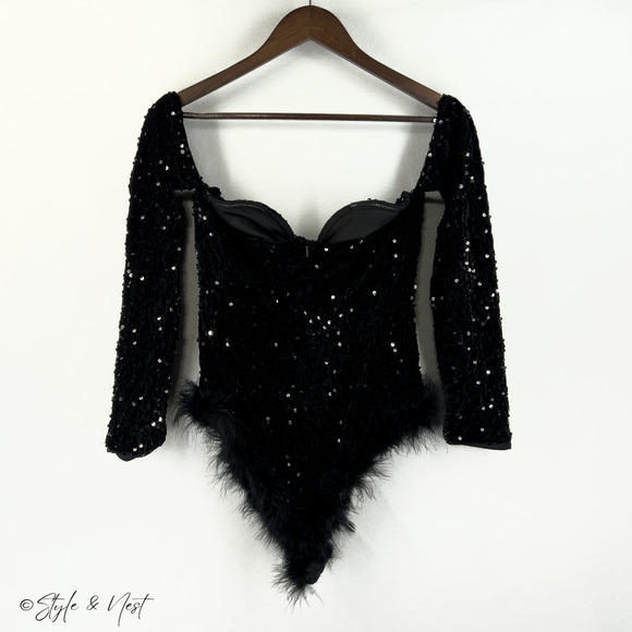 Sequin Whismigoth Ethereal Romper Rave Festival Bodysuit Dark Coquette Fairy Lg - Picture 2 of 4
